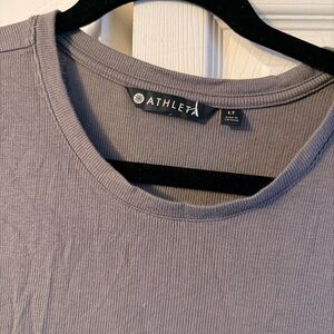 Athleta Charcoal Ribbed Tee